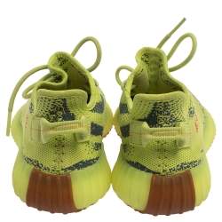 Pre Owned Yeezy x Adidas Cotton Knit Semi Frozen Yellow Boost 350 V2 Sneakers Size 39.5