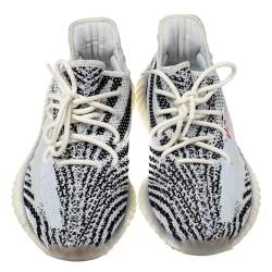 Adidas Yeezy 350 White/Black Knit Fabric Boost V2 Zebra Sneakers Size 42.5