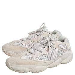 Pre Owned Yeezy x Adidas Off White Mesh and Suede 500 Blush Sneakers Size 48