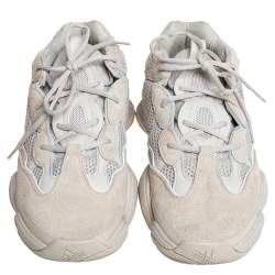 Pre Owned Yeezy x Adidas Off White Mesh and Suede 500 Blush Sneakers Size 48