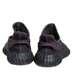 Pre Owned Yeezy x Adidas Black Knit Fabric Boost 350 V2 Sneakers Size 42 2/3
