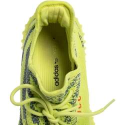 Pre Owned Yeezy x Adidas Green/Blue Knit Fabric Boost 350 V2 Zebra Sneakers Size 47 1/3