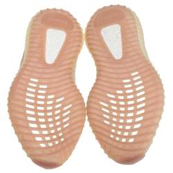 Pre Owned Yeezy x Adidas Pale Green Cotton Knit Boost 350 V2 Citrin Non Reflective Sneakers Size 42 2/3