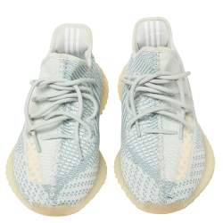 Yeezy x Adidas White/Blue Cotton Knit Boost 350 V2 Cloud White Sneakers Size 42.5