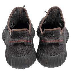 Yeezy x Adidas Black Knit Fabric 350 V2 Static  Non Reflective Sneakers Size 45 1/3