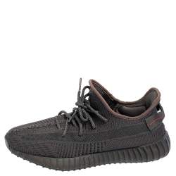 Yeezy x Adidas Black Knit Fabric 350 V2 Static  Non Reflective Sneakers Size 45 1/3