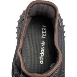Yeezy x Adidas Black Knit Fabric 350 V2 Static  Non Reflective Sneakers Size 45 1/3