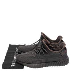 Yeezy x Adidas Black Knit Fabric 350 V2 Static  Non Reflective Sneakers Size 45 1/3