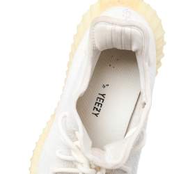 Yeezy x Adidas White Knit Fabric Boost 350 V2 Triple Lace Up Sneakers Size 42 2/3