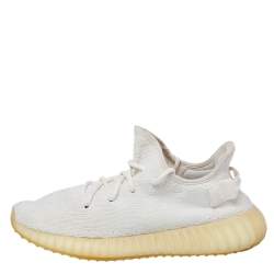 Yeezy x Adidas White Knit Fabric Boost 350 V2 Triple Lace Up Sneakers Size 42 2/3
