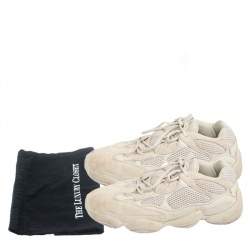 Pre Owned Yeezy x Adidas Beige Mesh And Suede 500 Taupe Light Sneakers Size FR 45 1/3