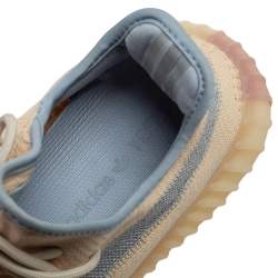 Pre Owned حذاء رياضي ييزي x أديداس بوست 350 ڨي2 لينين قماش تريكو بيج مقاس 43.5 