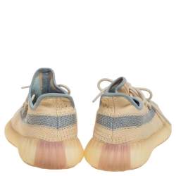 Pre Owned حذاء رياضي ييزي x أديداس بوست 350 ڨي2 لينين قماش تريكو بيج مقاس 43.5 