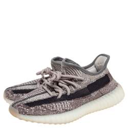 Yeezy x Adidas Grey/Brown Knit Fabric And Mesh Boost 350 V2 Zyon Sneakers Size 371/3