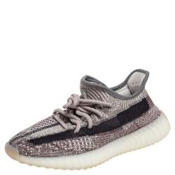 Yeezy x Adidas Grey/Brown Knit Fabric And Mesh Boost 350 V2 Zyon Sneakers Size 371/3