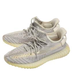 Yeezy x adidas Grey/White Knit Fabric Boost 350 V2 Cloud Reflective Sneakers Size 42