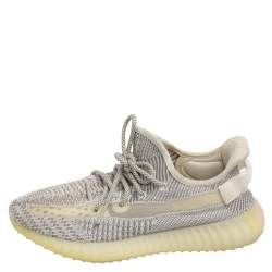Yeezy x adidas Grey/White Knit Fabric Boost 350 V2 Cloud Reflective Sneakers Size 42