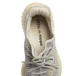 Yeezy x adidas Grey/White Knit Fabric Boost 350 V2 Cloud Reflective Sneakers Size 42