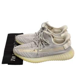 Yeezy x adidas Grey/White Knit Fabric Boost 350 V2 Cloud Reflective Sneakers Size 42