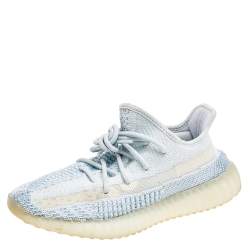 Yeezy x Adidas Blue/White Knit Fabric Boost 350 V2 Cloud White Low Top Sneakers Size 39 1/3