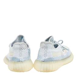 Yeezy x Adidas Blue/White Knit Fabric Boost 350 V2 Cloud White Low Top Sneakers Size 39 1/3