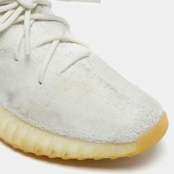 Yeezy x adidas White Knit Fabric  Boost 350 V2  Sneakers Size 44