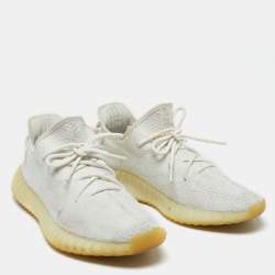 Yeezy x adidas White Knit Fabric  Boost 350 V2  Sneakers Size 44