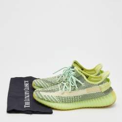 Pre Owned Yeezy x Adidas Green Knit Fabric Boost 350 V2 Yeezreel Sneakers Size 42