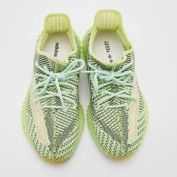 Pre Owned Yeezy x Adidas Green Knit Fabric Boost 350 V2 Yeezreel Sneakers Size 42