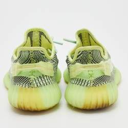 Pre Owned Yeezy x Adidas Green Knit Fabric Boost 350 V2 Yeezreel Sneakers Size 42