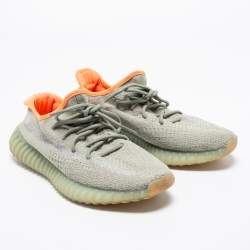 Yeezy x adidas Grey Knit Fabric Boost 350 V2 Desert Sage Reflective Sneakers Size 43 2/3