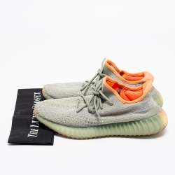 Yeezy x adidas Grey Knit Fabric Boost 350 V2 Desert Sage Reflective Sneakers Size 43 2/3