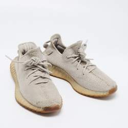 Yeezy x Adidas Grey Knit Fabric Boost 350 V2 Sesame Sneakers Size 43 2/3