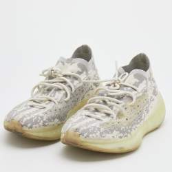 Pre Owned Yeezy x Adidas Grey/White Knit Fabric Boost 380 Alien Sneakers Size 46 2/3