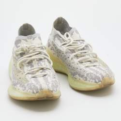 Pre Owned Yeezy x Adidas Grey/White Knit Fabric Boost 380 Alien Sneakers Size 46 2/3