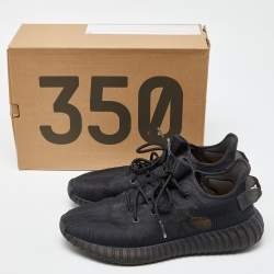 Yeezy x Adidas Black Mesh Boost 350 V2 Mono Cinder Sneakers Size 46