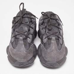 Pre Owned Yeezy x Adidas Black Mesh and Suede Boost 500 Utility Black Sneakers Size 46 2/3
