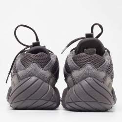 Pre Owned Yeezy x Adidas Black Mesh and Suede Boost 500 Utility Black Sneakers Size 46 2/3