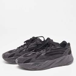 Adidas Yeezy Black Suede and Fabric Boost 700 V2 Vanta Sneakers Size 46 2/3