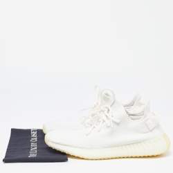 Yeezy x Adidas Off White Knit Fabric Boost 350 V2 Triple White Sneakers Size 46 2/3