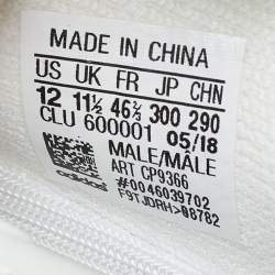 Yeezy x Adidas Off White Knit Fabric Boost 350 V2 Triple White Sneakers Size 46 2/3