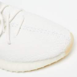 Yeezy x Adidas Off White Knit Fabric Boost 350 V2 Triple White Sneakers Size 46 2/3
