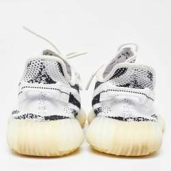 Yeezy x Adidas White/Black Knit Fabric Boost 350 V2 Zebra Sneakers Size 46 2/3