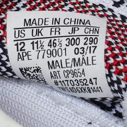 Yeezy x Adidas White/Black Knit Fabric Boost 350 V2 Zebra Sneakers Size 46 2/3