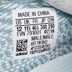 Yeezy x Adidas Pale Green Knit Fabric Boost 350 V2 Cloud White Non Reflective Sneakers Size 46 2/3