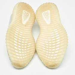 Yeezy x Adidas White/Green Knit Fabric Boost 350 V2 Cloud White Non Reflective Sneakers Size 44