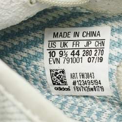 Yeezy x Adidas White/Green Knit Fabric Boost 350 V2 Cloud White Non Reflective Sneakers Size 44