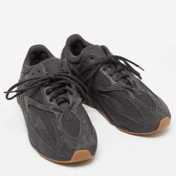 Pre Owned Yeezy x Adidas Black Mesh and Suede Boost 700 Utility Black Sneakers Size 41 1/3