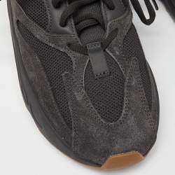 Pre Owned Yeezy x Adidas Black Mesh and Suede Boost 700 Utility Black Sneakers Size 41 1/3