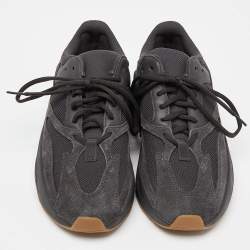 Pre Owned Yeezy x Adidas Black Mesh and Suede Boost 700 Utility Black Sneakers Size 41 1/3
